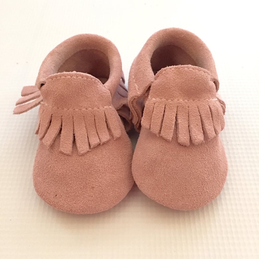 Image of Rose Pink- Suede Moccasins