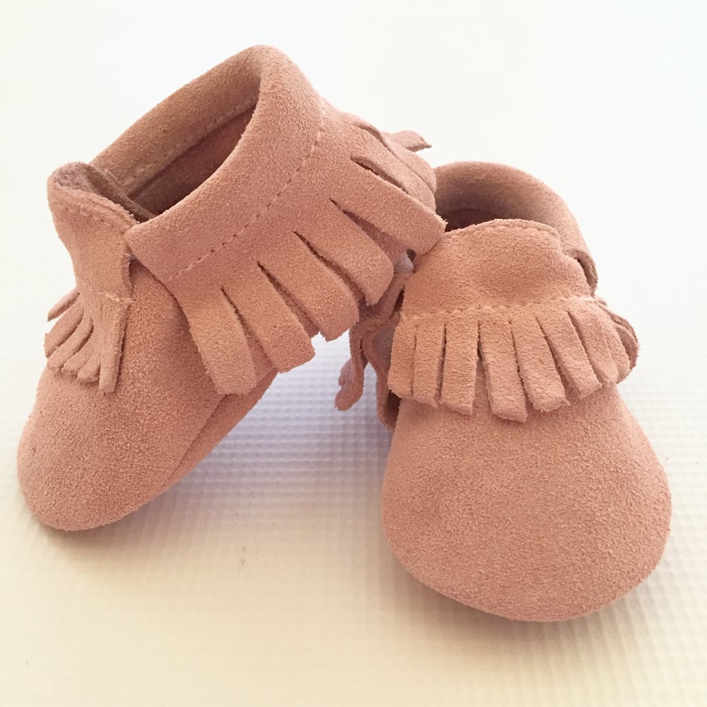 Image of Rose Pink- Suede Moccasins