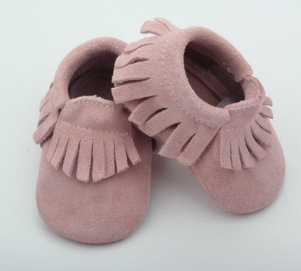 Image of Rose Pink- Suede Moccasins