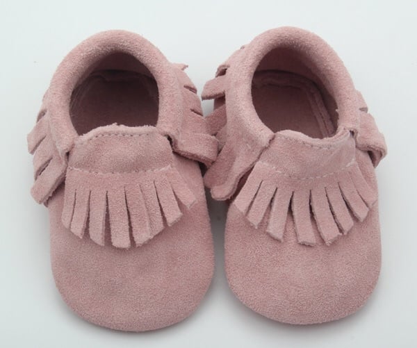 Image of Rose Pink- Suede Moccasins