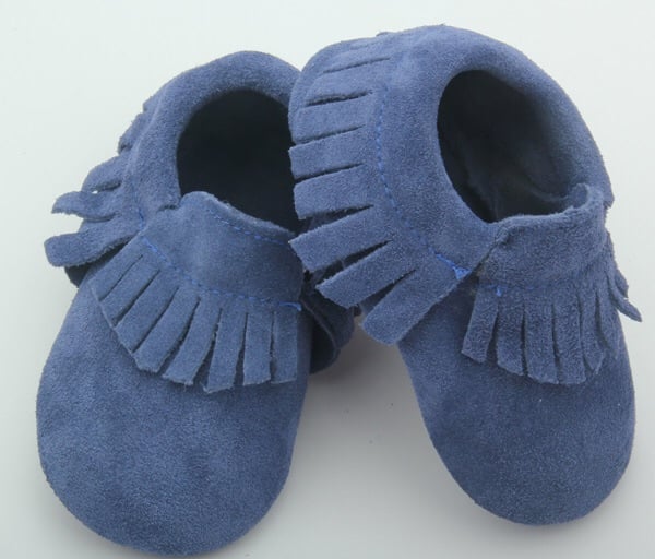 Image of Navy Blue- Suede Moccasins