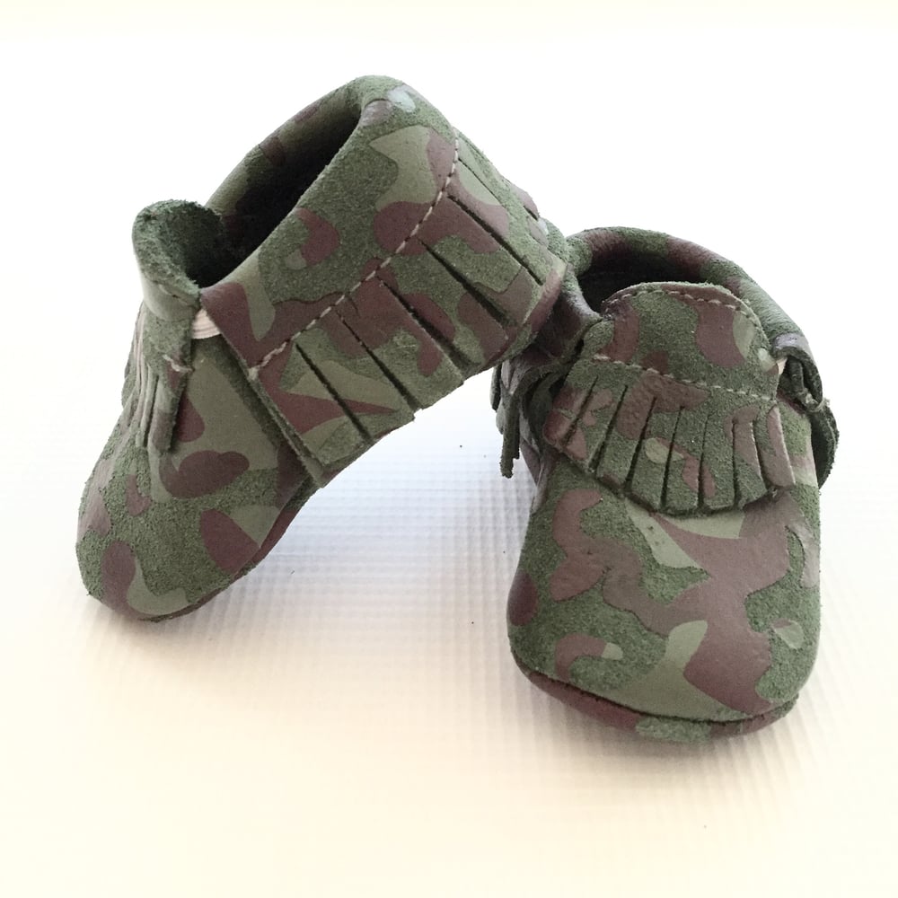 Image of Camo Print- Suede Moccasins