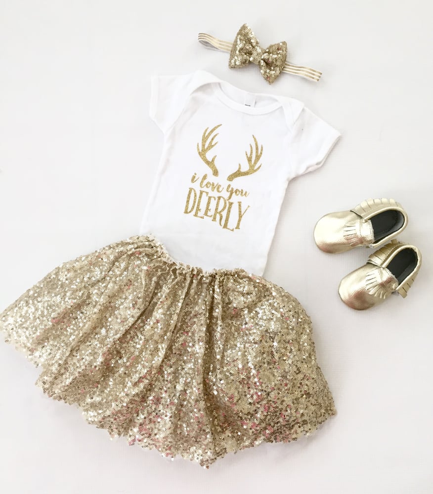 Image of Girl's Gold Sequin Skirt