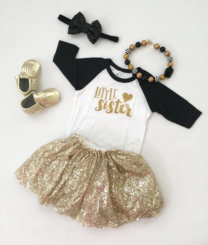 Image of Girl's Gold Sequin Skirt