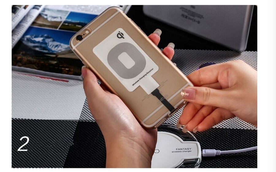 Image of Wireless Phone Charger Receiver [Qi Technology] for iPhone 5 / 5s / 6 / 6s series