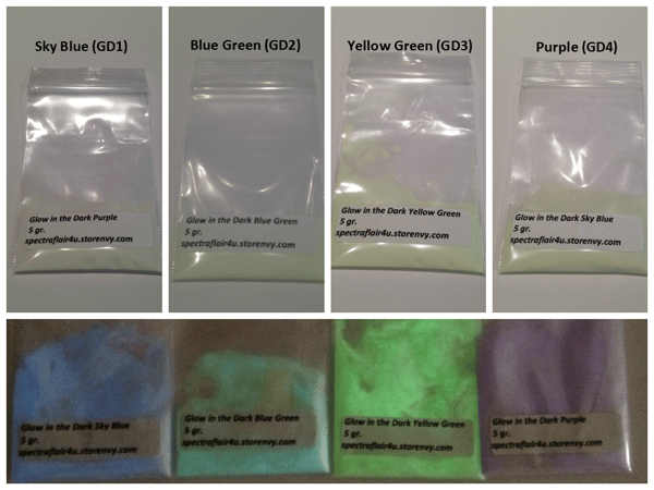 Image of Glow in the Dark Pigments <p> 13 Colors Available