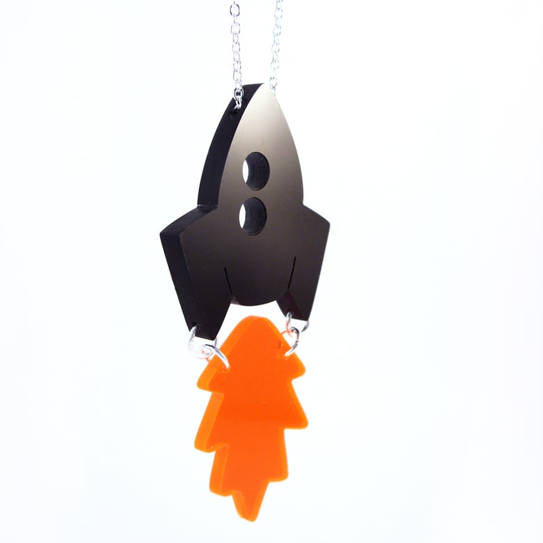 Image of Rocket & Flame necklace or brooch