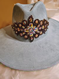 Image 1 of MINT GREEN WIDE BRIM FEDORA