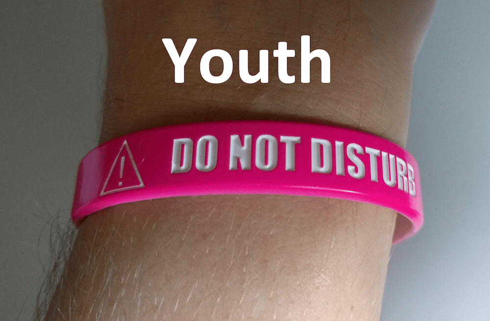 Image of Youth "Do Not Disturb" Band (Pink/White)