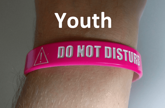 Image of Youth "Do Not Disturb" Band (Pink/White)