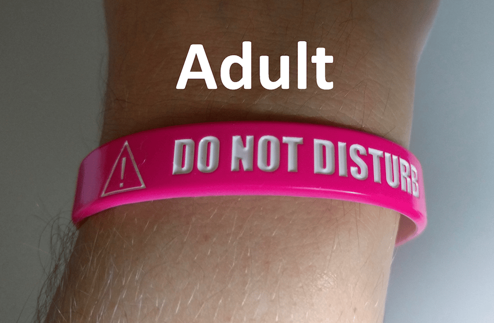 Image of Adult "Do Not Disturb" Band (Pink/White)