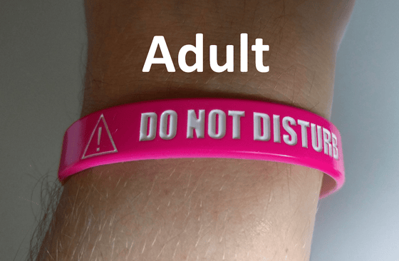 Image of Adult "Do Not Disturb" Band (Pink/White)