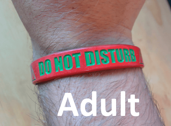 Image of Adult "Do Not Disturb" Band (Red/Green)