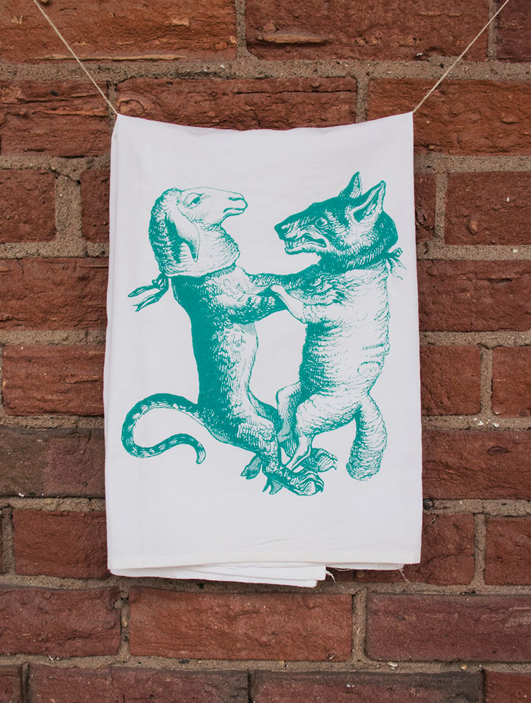 Image of Wolf and Lamb Floursack Towel