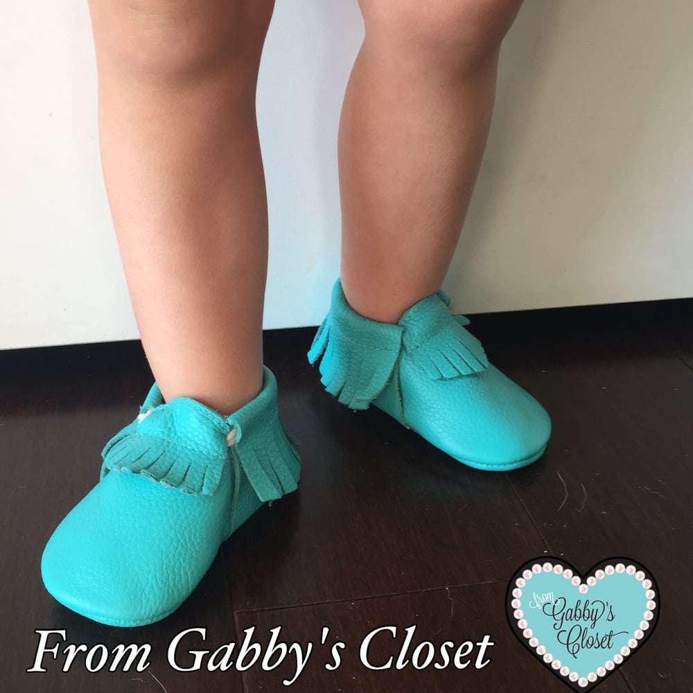 Image of Tiffany Blue - Genuine Leather Moccasins