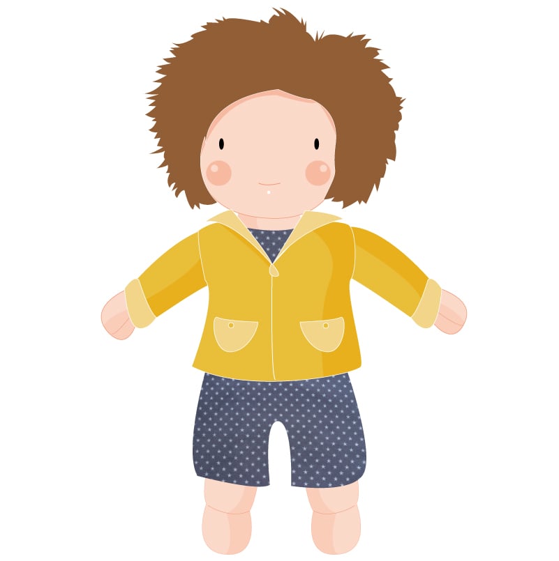 Image of Grande poupée garçon  vanille / sur commande