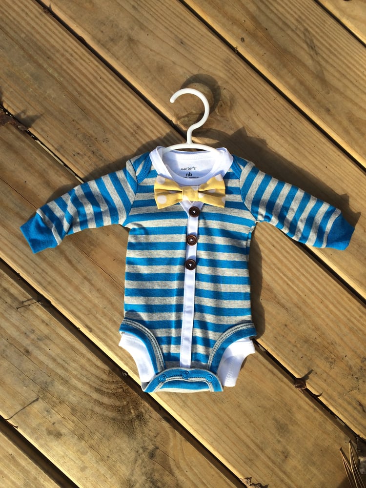 Image of Mini Me Cardigan Set - Blue Striped