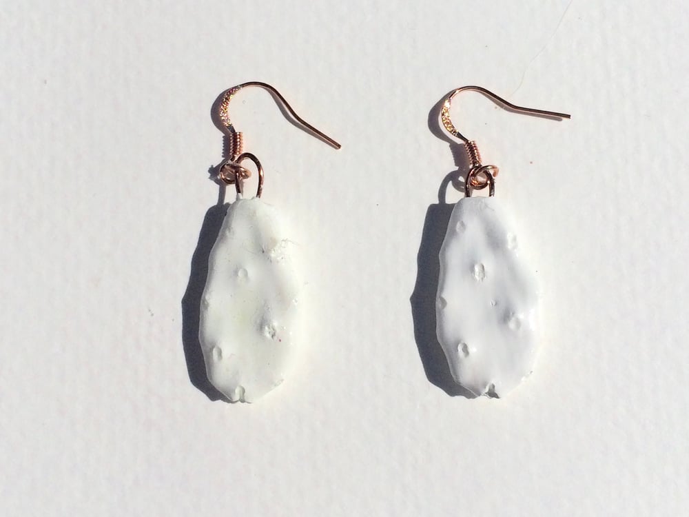 Image of White Cactus Paddle Earrings