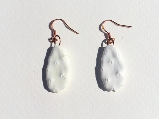 Image of White Cactus Paddle Earrings