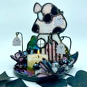 Mushroom Cottage Halloween Candle Holder 