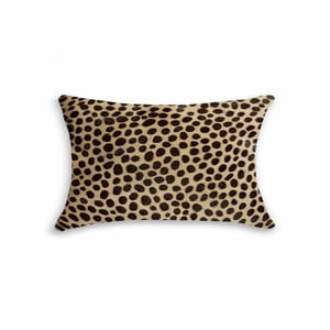 Image of 676685025630 Natural-TORINO COWHIDE PILLOW 12X20 CHEETAH