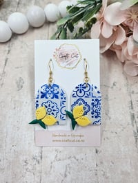 Arch Lemon Tile Polymer Clay Earrings