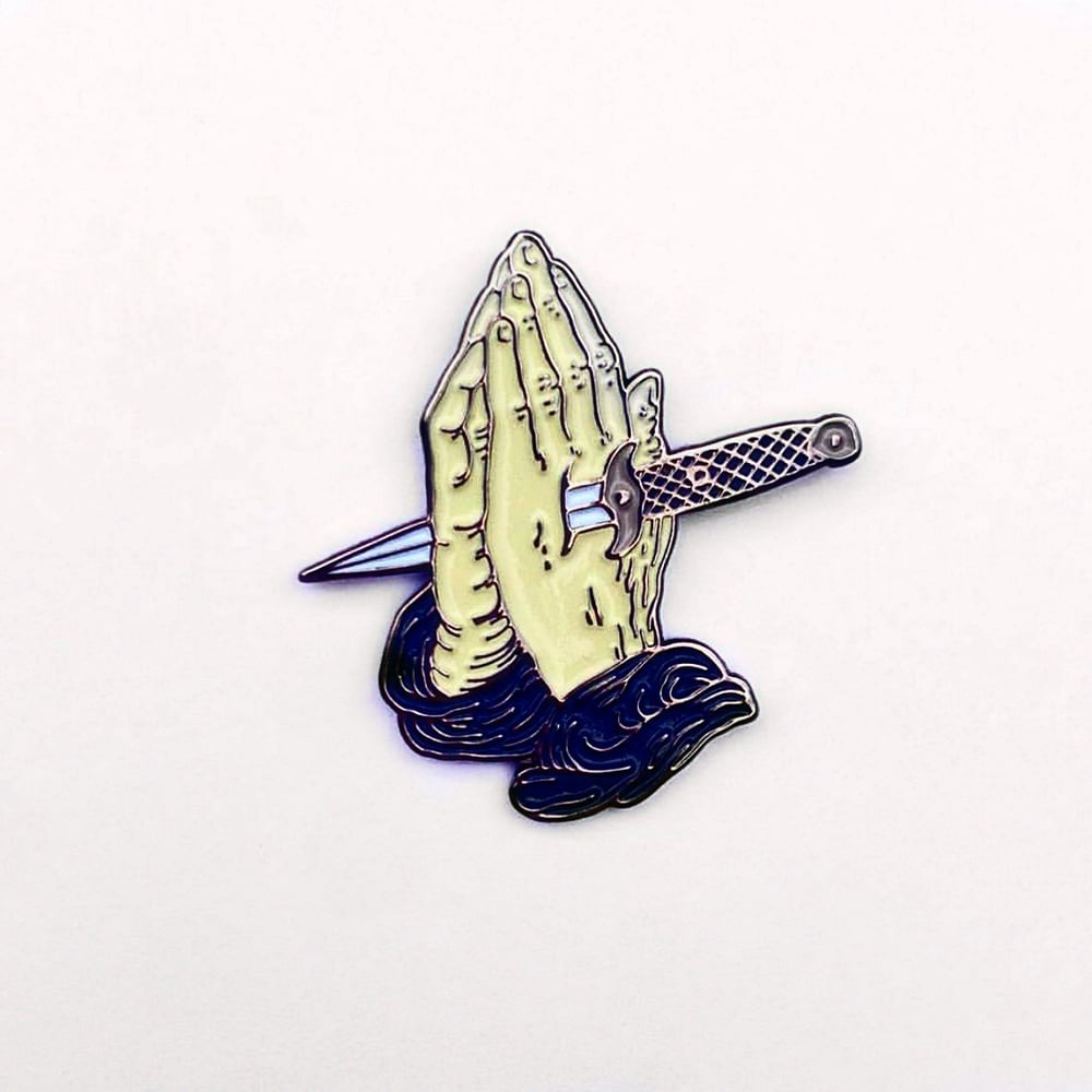 Image of Forgiveness denied lapel pin