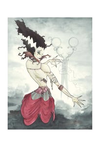 Image of The Bride ~ Pigment ink and watercolour on Waterford CP