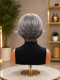 Image 1 of Gwen | Salt & Pepper Layered Pixie Wig | Throw-On & Go | Beginner Friendly | No Lace