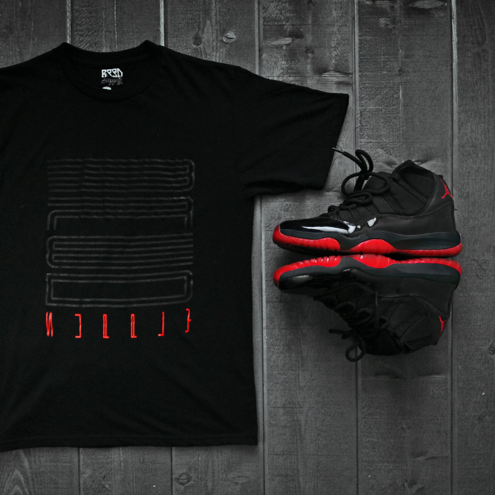 Jordan 11 hot sale bred shirt