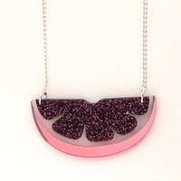 Image 3 of Glitter Citrus Slice Necklace