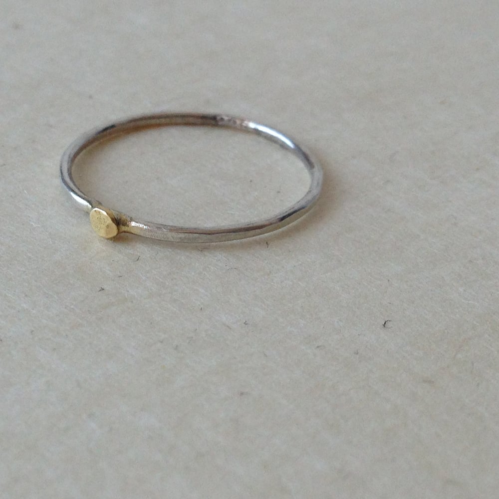 Image of sterling silver and 18k dot ring