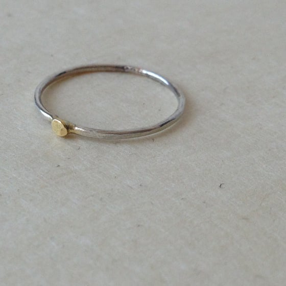 Image of sterling silver and 18k dot ring