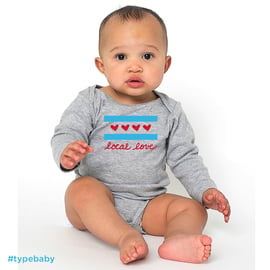 Image of Local Love Chicago Flag Long Sleeve Onesie | Chicago, IL