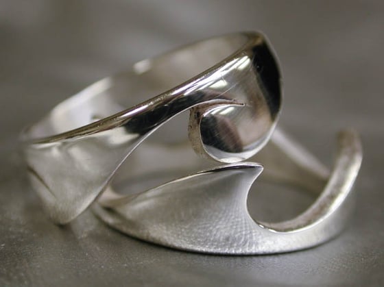 Image of "Two Piece Wave" Ring - Sterling Silver