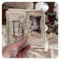 Image 10 of Vintage style french DMC Thread Box with snippet book and lace sewing book cover