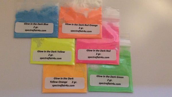 Image of Glow in the Dark Pigment Sampler (Colored Base)