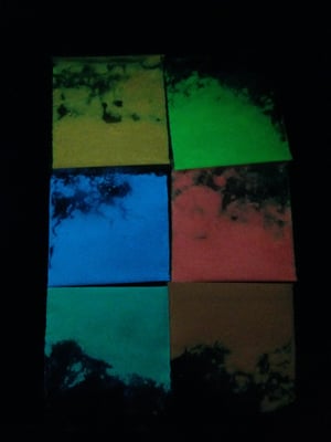 Image of Glow in the Dark Pigment Sampler (Colored Base)