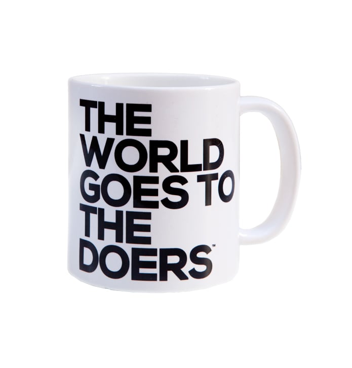 Image of The World Goes to The Doers 11 oz. Mug