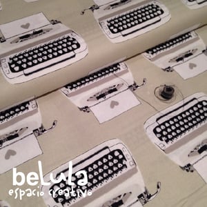 Image of Tela algodón patchwork: Máquinas de escribir B&W Cotton and Steel