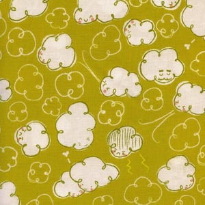 Image of Tela algodón patchwork: Nubes mostaza Cotton and Steel