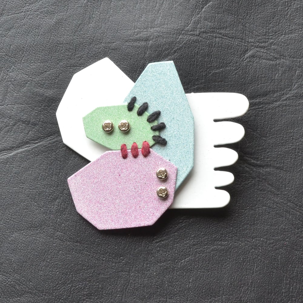 Image of Pastel geometric brooch 1