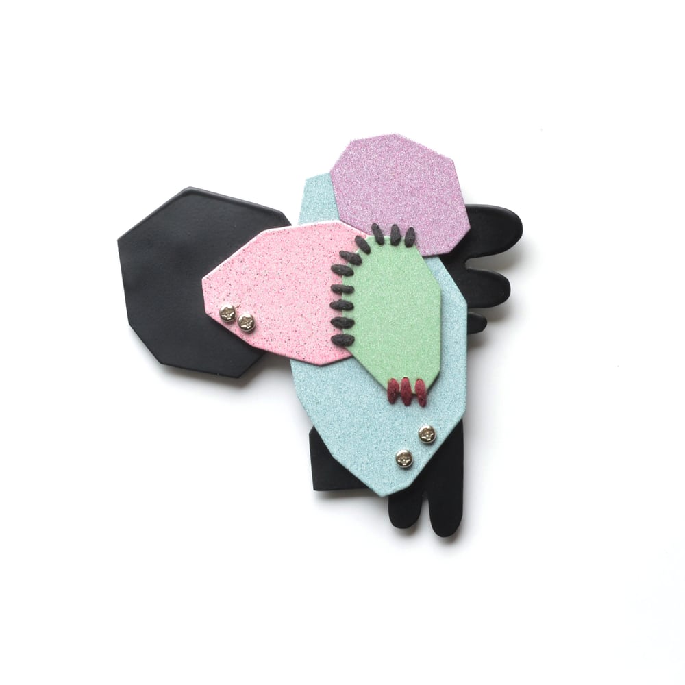Image of Pastel geometric brooch 3