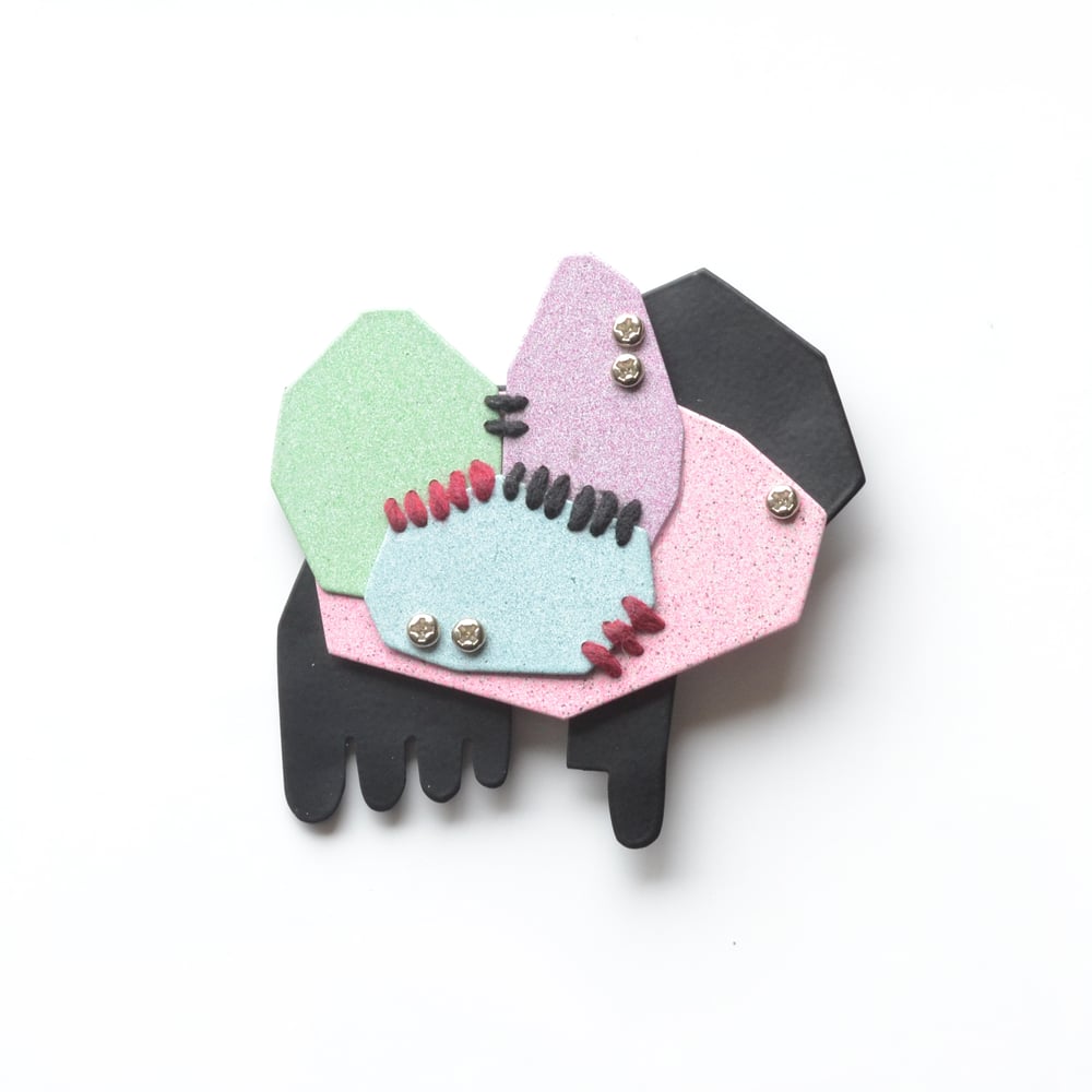 Image of Pastel geometric brooch 5