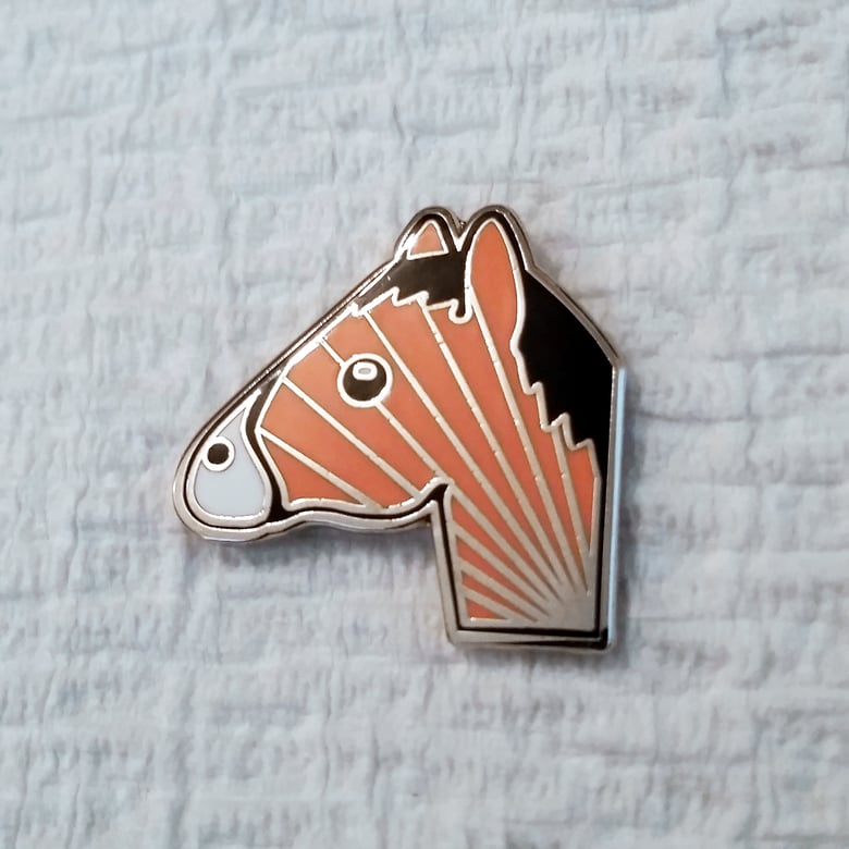 Image of Coral Horse Emoji Pin