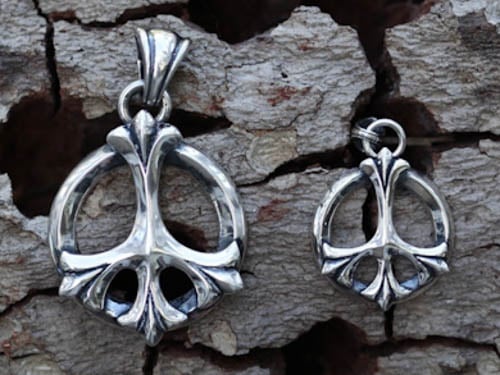 Image of Large "Fleur De Peace" Pendant- Sterling Silver