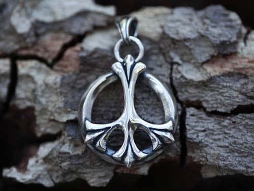 Image of Small "Fleur de Peace" Pendant - Sterling Silver