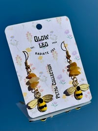 Image 2 of Agate Bumble Bee Earrings