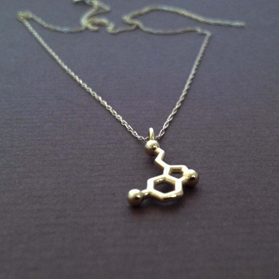 Tiny Caffeine Molecule Necklace, Brushed Silver or Gold – Well Done Goods,  by Cyberoptix