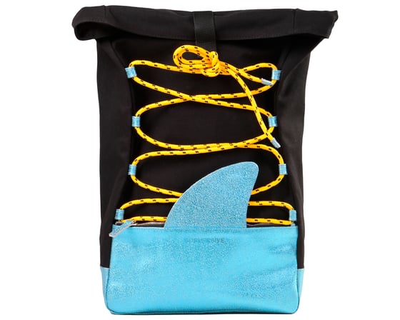 Image of METALLIC BLUE SHARK BACKPACK